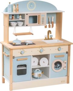 ROBUD Wooden Play Kitchen Set for Kids Toddlers